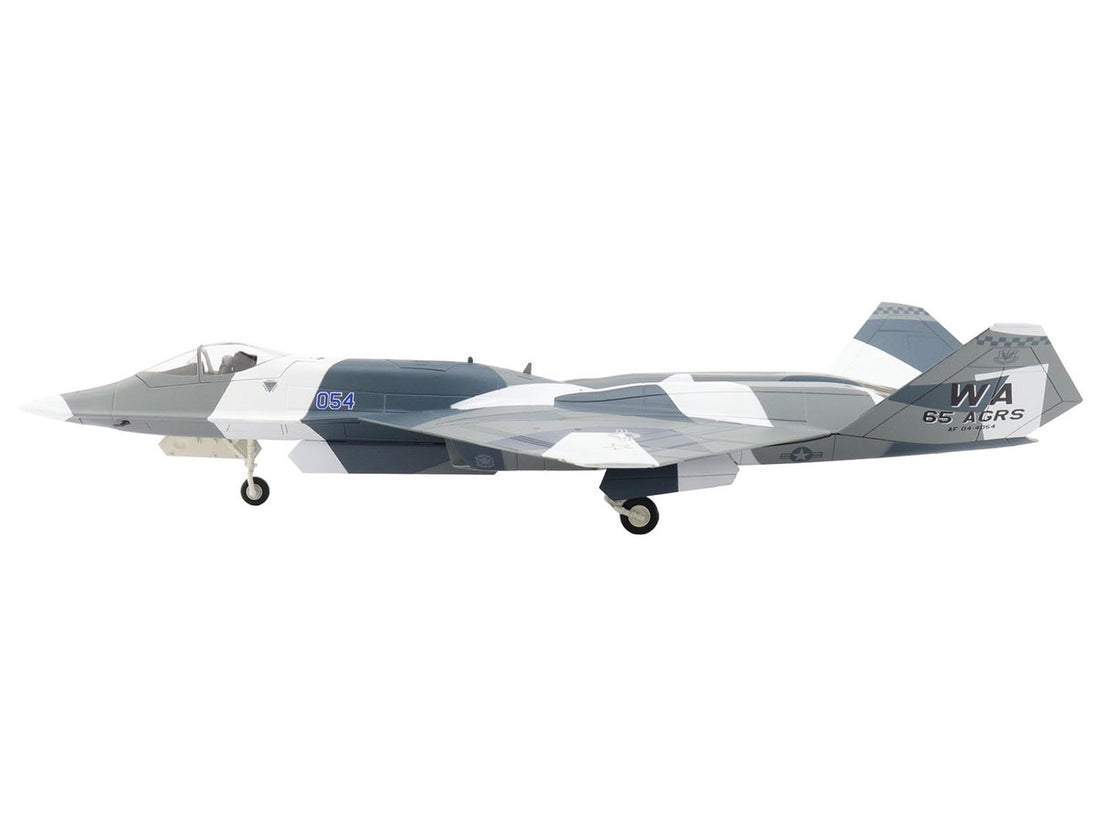 Northrop F-23 Black Widow II Stealth Fighter Aircraft Blue 054 Su-57 Aggressor What If Scheme 65th AGRS Nellis AFB United States Air Force Air Power Series 1/72 Diecast Model by Hobby Master