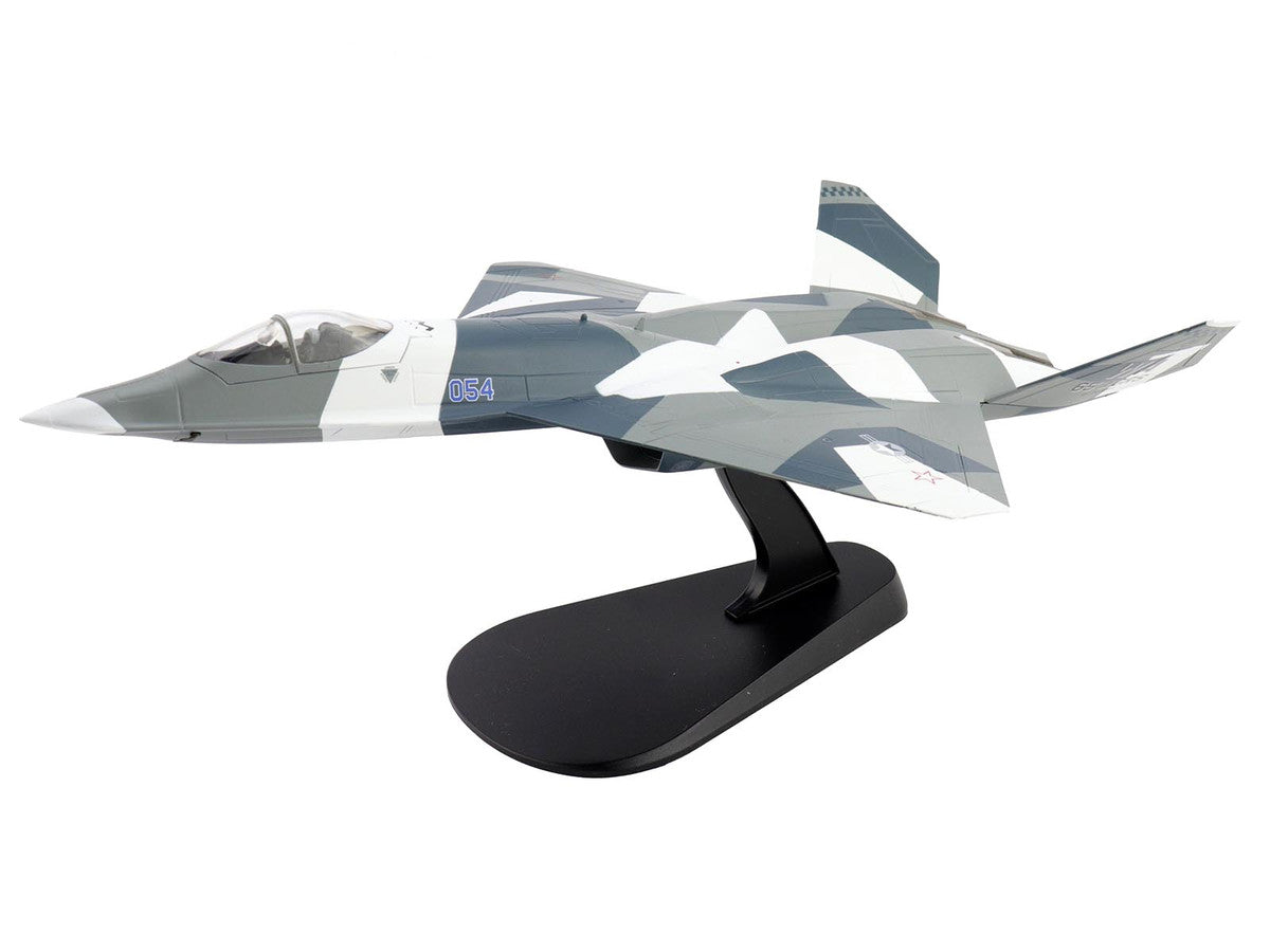 Northrop F-23 Black Widow II Stealth Fighter Aircraft Blue 054 Su-57 Aggressor What If Scheme 65th AGRS Nellis AFB United States Air Force Air Power Series 1/72 Diecast Model by Hobby Master