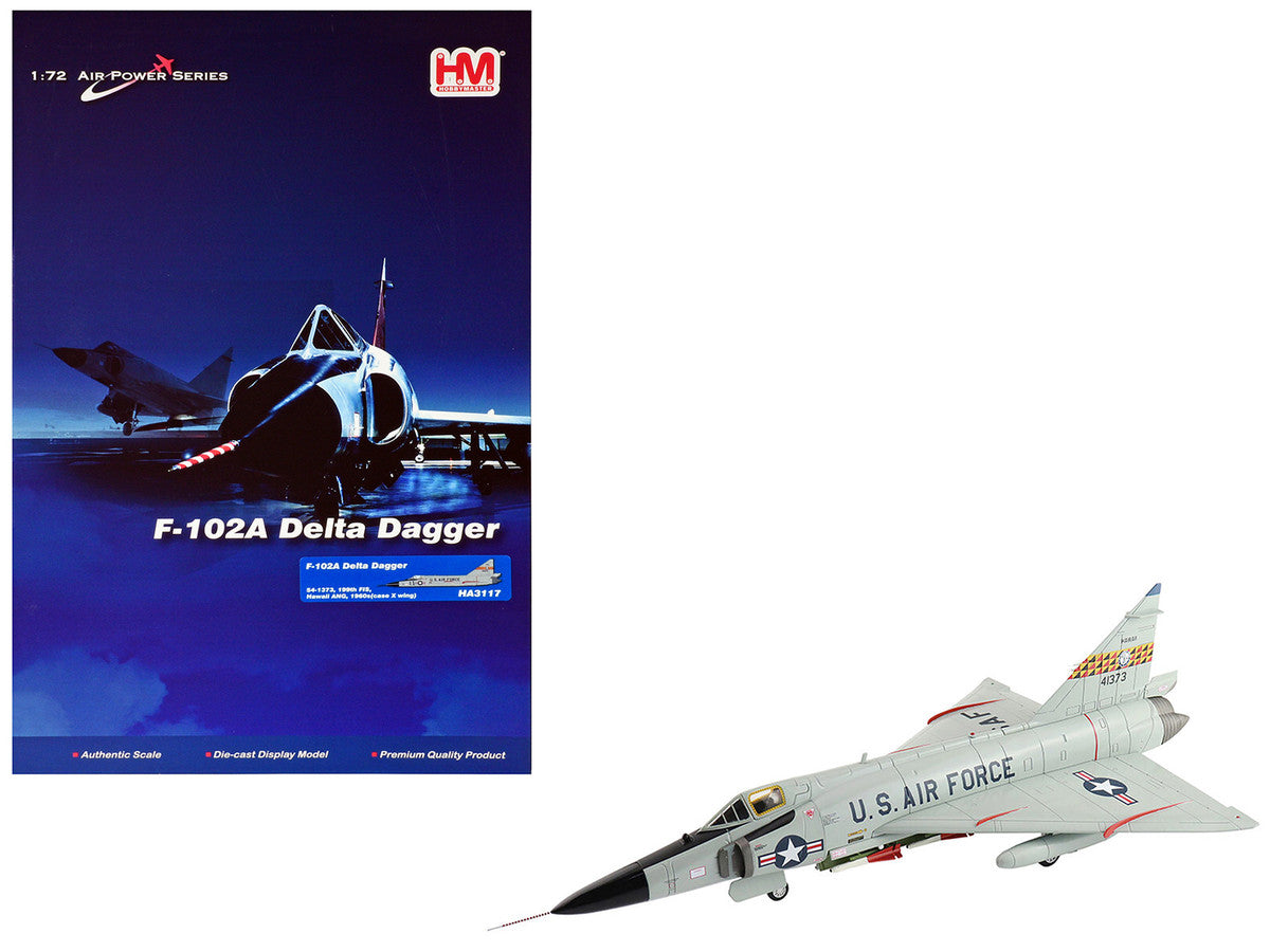 Convair F-102A Delta Dagger Interceptor Aircraft "199th Fighter Interceptor Squadron (FIS) Hawaii Air National Guard" (1960s) United States Air Force "Air Power Series" 1/72 Diecast Model by Hobby Master-0