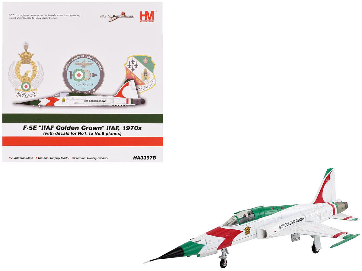 Northrop F-5E Tiger II Aircraft "#1-8 3-7099 IIAF Golden Crown" Imperial Iranian Air Force "Air Power Series" 1/72 Diecast Model by Hobby Master-4