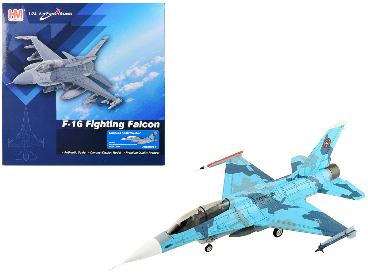 Lockheed F-16B Fighting Falcon Fighter Aircraft "Top Gun 90th Anniversary of Naval Aviation NSAWC" United States Navy "Air Power Series" 1/72 Diecast Model by Hobby Master-0