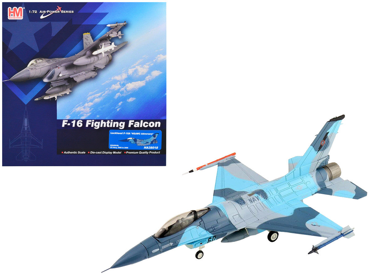 Lockheed F-16A Fighting Falcon Fighter Aircraft "NSAWC Adversary" (2006-2008) United States Navy "Air Power Series" 1/72 Diecast Model by Hobby Master 3