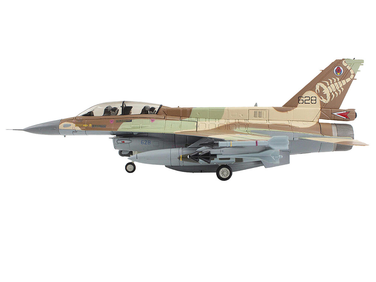 Lockheed F-16D Fighting Falcon Fighter Aircraft "628 Barak 105 Squadron The Scorpion" Israeli Air Force "Air Power Series" 1/72 Diecast Model by Hobby Master-0