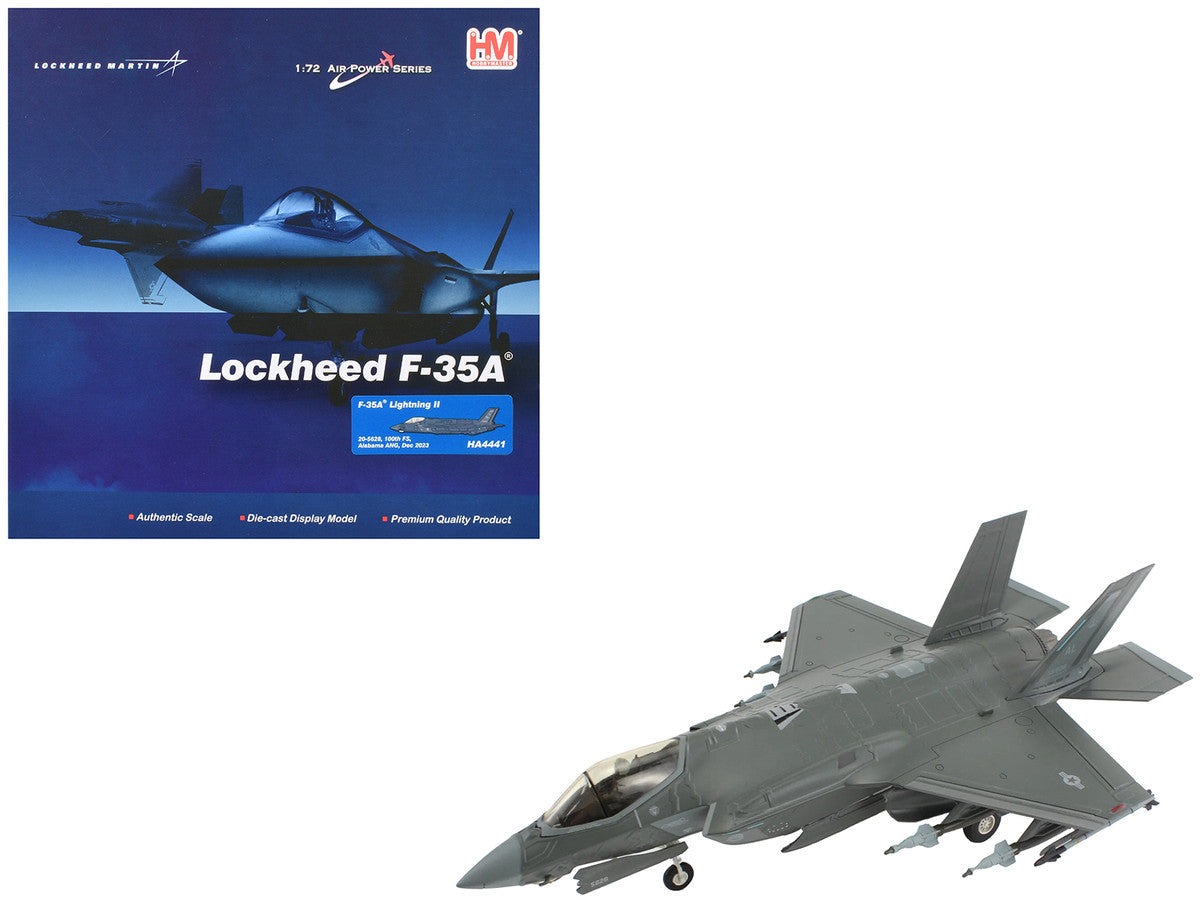 Lockheed Martin F-35A Lightning II Aircraft "100th Fighter Squadron Alabama Air National Guard" (2023) United States Air Force "Air Power Series" 1/72 Diecast Model by Hobby Master-0