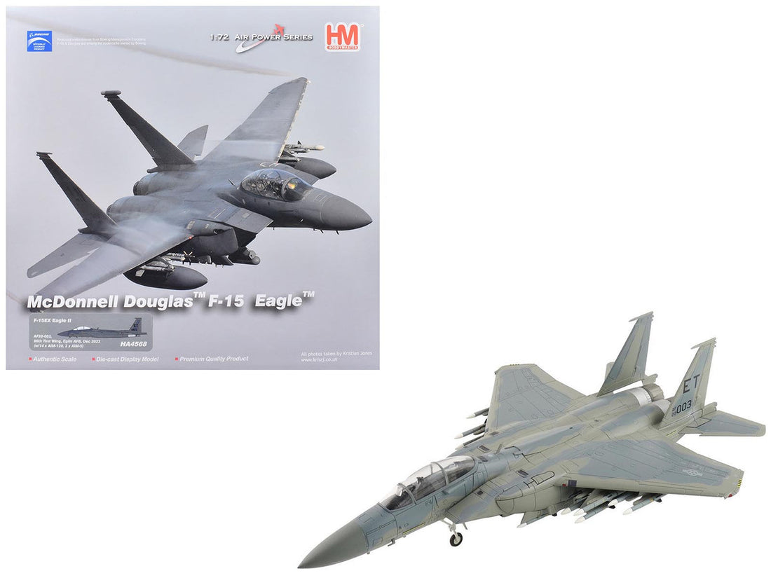 McDonnell Douglas F-15EX Eagle II Fighter Aircraft "AF20-003 96th Test Wing Eglin Air Force Base" (2023) United States Air Force "Air Power Series" 1/72 Diecast Model by Hobby Master-4