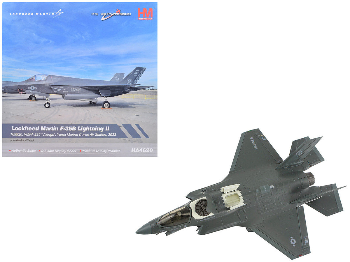 Lockheed Martin F-35B Lightning II Aircraft "VMFA-225 Vikings Yuma Marine Corps Air Station" (2023) United States Marine Corps "Air Power Series" 1/72 Diecast Model by Hobby Master-3