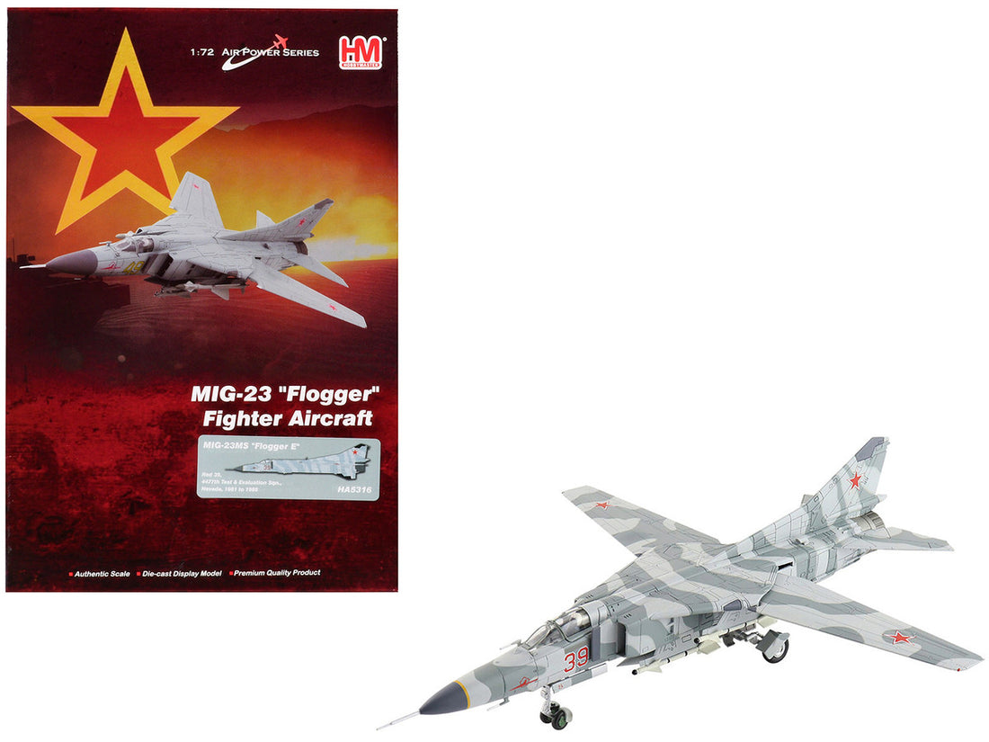 Mikoyan-Gurevich MiG-23MS Flogger-E Fighter Aircraft "4477th Test and Evaluation Squadron Red Eagles Nevada" (1981-88) United States Air Force "Air Power Series" 1/72 Diecast Model by Hobby Master-4