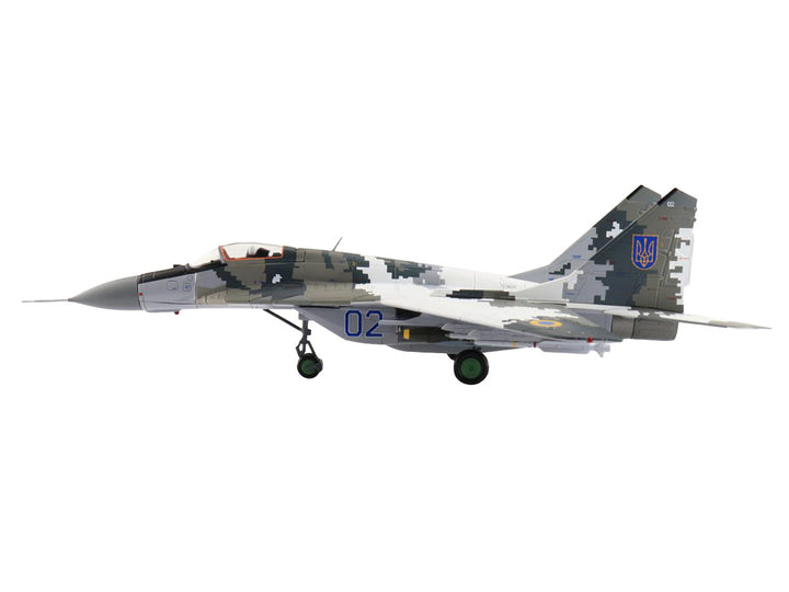 Mikoyan MiG-29 Fulcrum-C Fighter Aircraft "Blue #02" (2022) Ukrainian Air Force "Air Power Series" 1/72 Diecast Model by Hobby Master-0