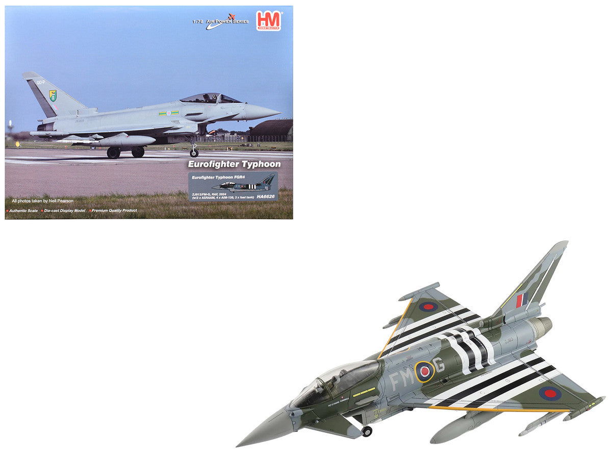 Eurofighter Typhoon FGR4 Fighter Aircraft "ZJ913 FM-G" (2024) British Royal Air Force "Air Power Series" 1/72 Diecast Model by Hobby Master-4