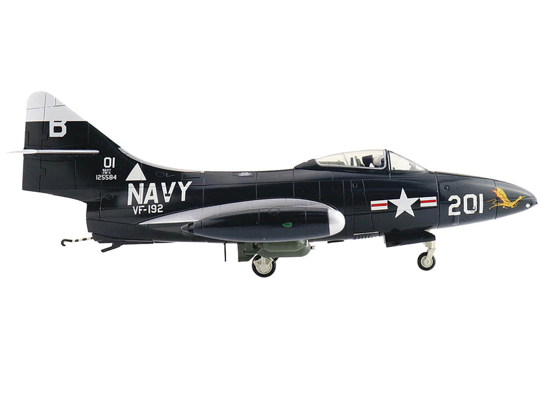 Grumman F9F-5 Panther Aircraft "VF-192 Golden Dragon USS Oriskany" United States Navy "Air Power Series" 1/48 Diecast Model by Hobby Master-2