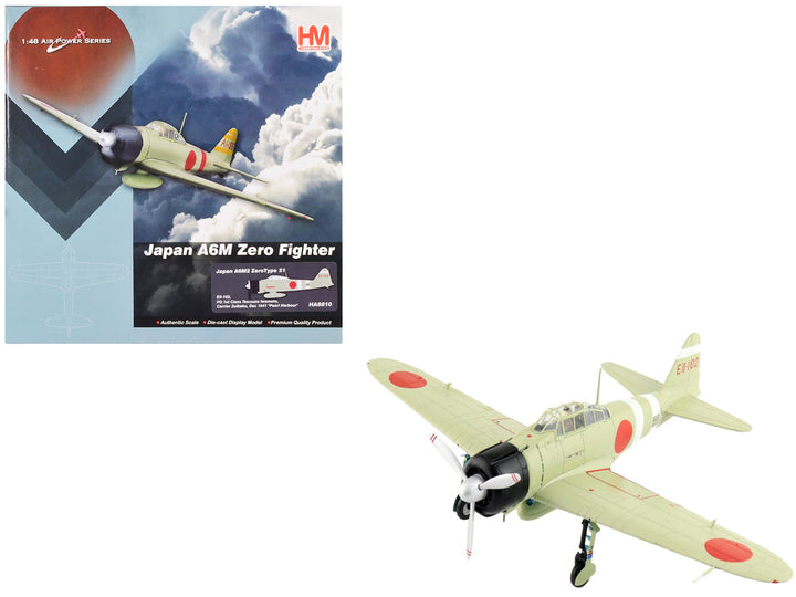 Mitsubishi A6M2 ZeroType 21 Fighter Aircraft "PO 1st Class Testsuzo Iwamoto Carrier Zuikaku Pearl Harbor" (1941) Imperial Japanese Navy Air Service "Air Power Series" 1/48 Diecast Model by Hobby Master-0