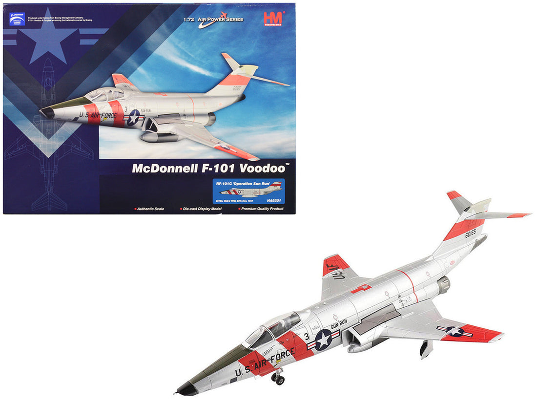 McDonnell RF-101C Voodoo Fighter Aircraft "Operation Sun Run 363rd TRW" (1957) United States Air Force "Air Power Series" 1/72 Diecast Model by Hobby Master-0