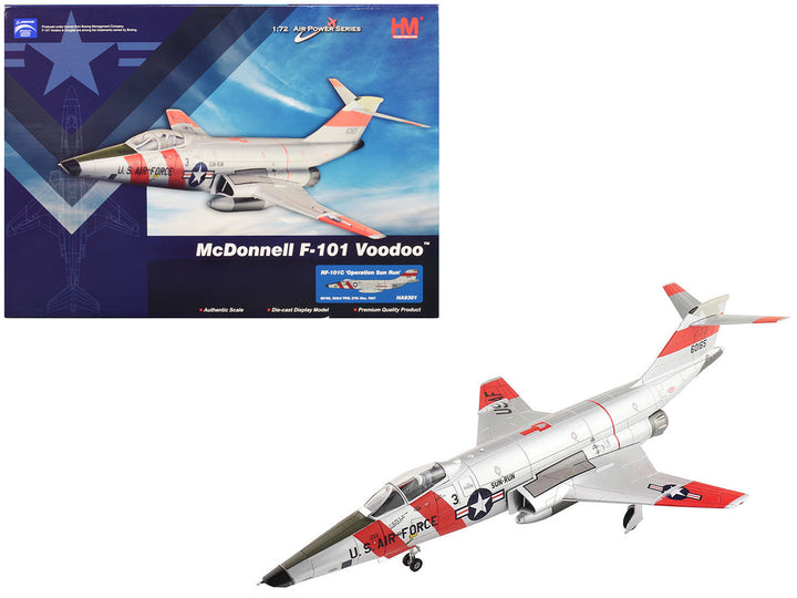 McDonnell RF-101C Voodoo Fighter Aircraft "Operation Sun Run 363rd TRW" (1957) United States Air Force "Air Power Series" 1/72 Diecast Model by Hobby Master-0