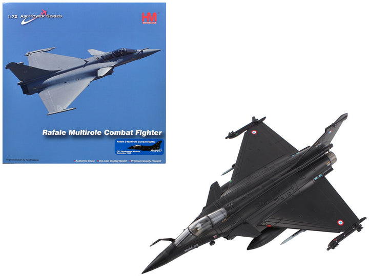 Dassault Rafale C Fighter Aircraft "C01 Farnborough Airshow" (1992) Armee de l'Air (French Air Force) "Air Power Series" 1/72 Diecast Model by Hobby Master-0