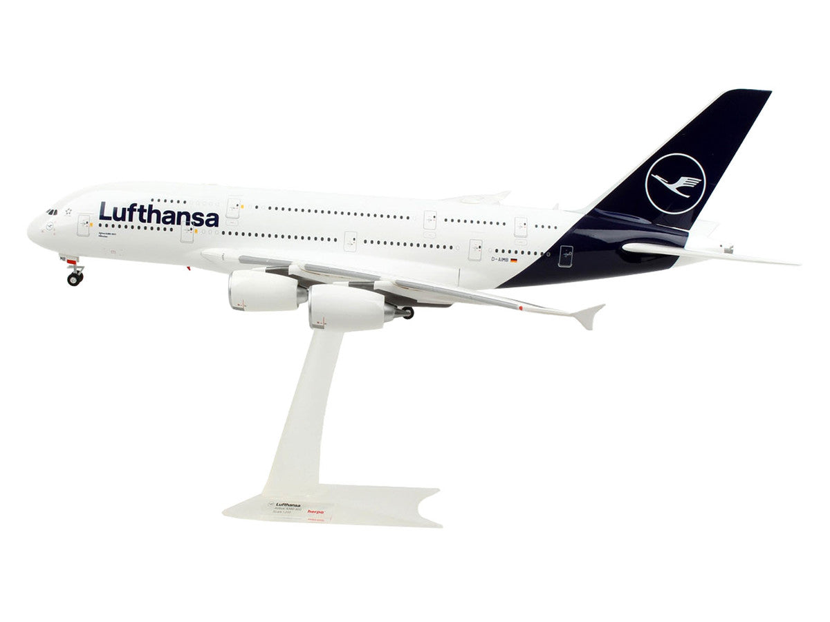Airbus A380 Commercial Aircraft "Lufthansa" (D-AIMK) White with Dark Blue Tail 1/200 Plastic Model Airplane by Herpa-1