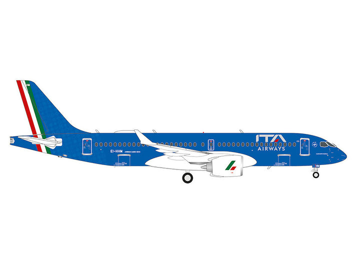 Airbus A220-300 Commercial Aircraft "ITA Airways" (EI-HHM) Blue with Tail Stripes 1/200 Diecast Model Airplane by Herpa-1