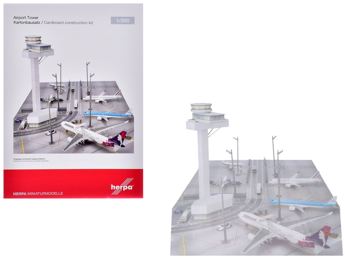 Airport Tower Cardboard Foldable Diorama for 1/200 Scale Models by Herpa-2