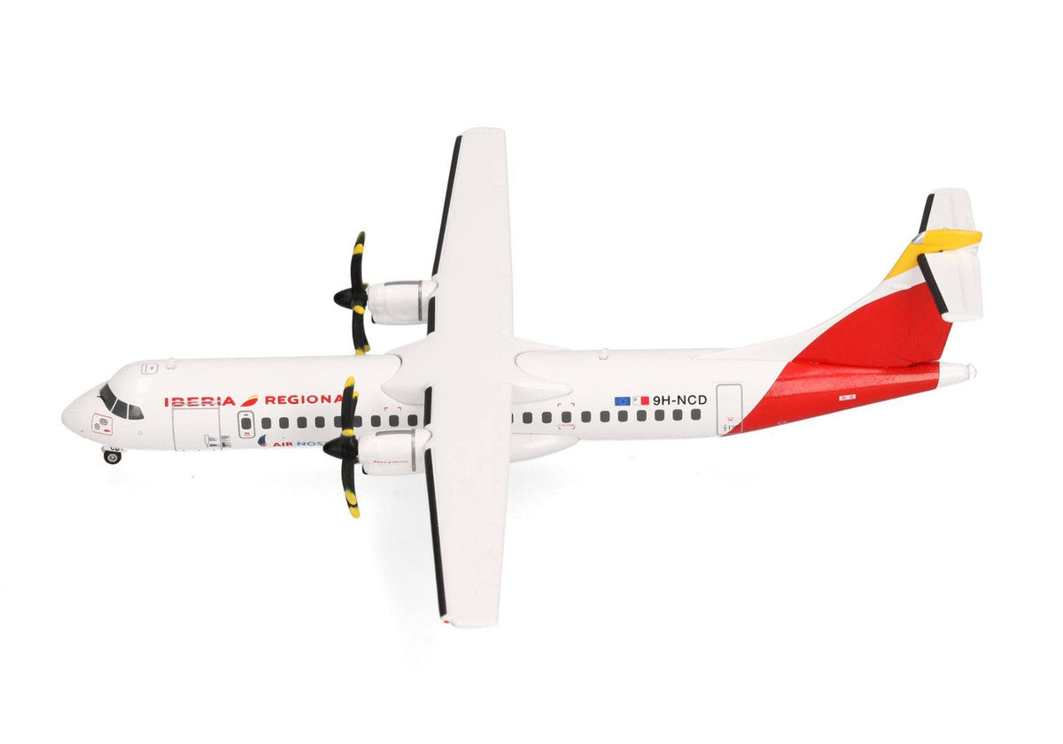 ATR 72-600 Commercial Aircraft "Iberia Regional" (9H-NCD) White with Red Tail 1/200 Diecast Model Airplane by Herpa-1