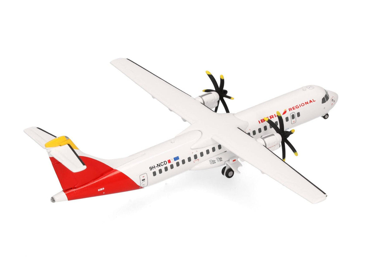 ATR 72-600 Commercial Aircraft "Iberia Regional" (9H-NCD) White with Red Tail 1/200 Diecast Model Airplane by Herpa-0