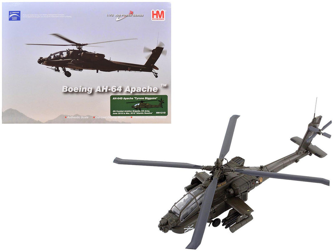 Boeing AH-64D Apache Attack Helicopter "Tyrone Biggums 4th Combat Aviation Brigade Operation Atlantic Resolve" (2018-2019) United States Army "Air Power Series" 1/72 Diecast Model by Hobby Master-4