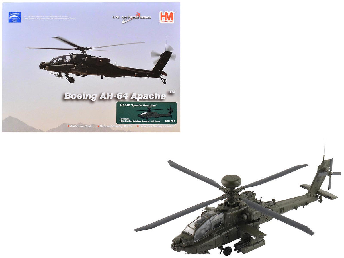 Boeing AH-64E Apache Guardian Attack Helicopter "12-09025 16th Combat Aviation Brigade" United States Army "Air Power Series" 1/72 Diecast Model by Hobby Master-4