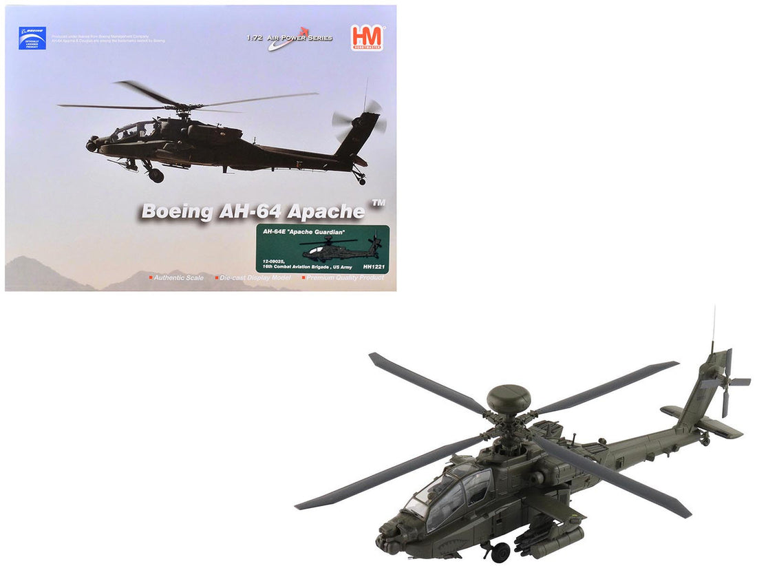 Boeing AH-64E Apache Guardian Attack Helicopter "12-09025 16th Combat Aviation Brigade" United States Army "Air Power Series" 1/72 Diecast Model by Hobby Master-4
