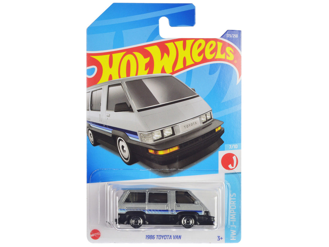 Toyota 1986 Van Silver Metallic and Black with Stripes "HW J-Imports" Series Diecast Model Car by Hot Wheels