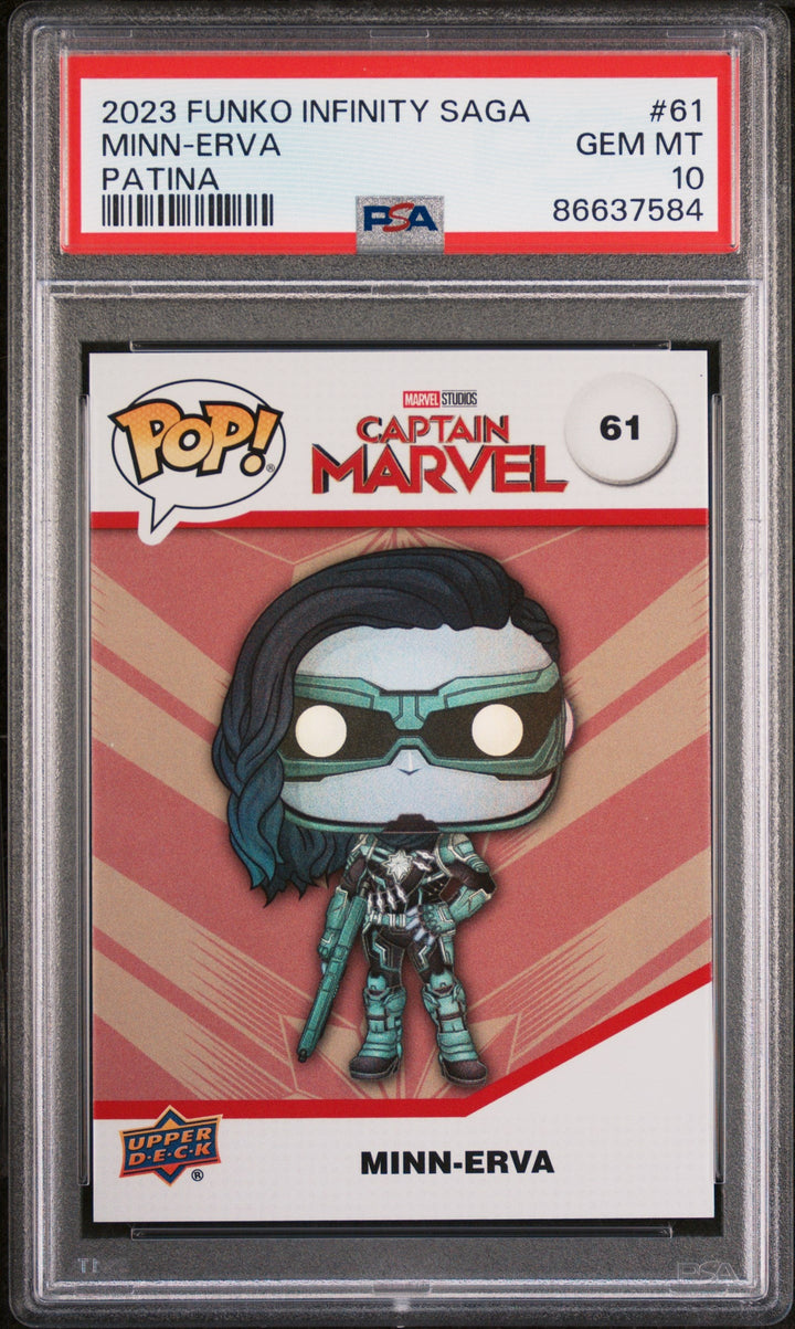 2023 UPPER DECK FUNKO POP MARVEL  MINNERVA PATINA #61  PSA 10