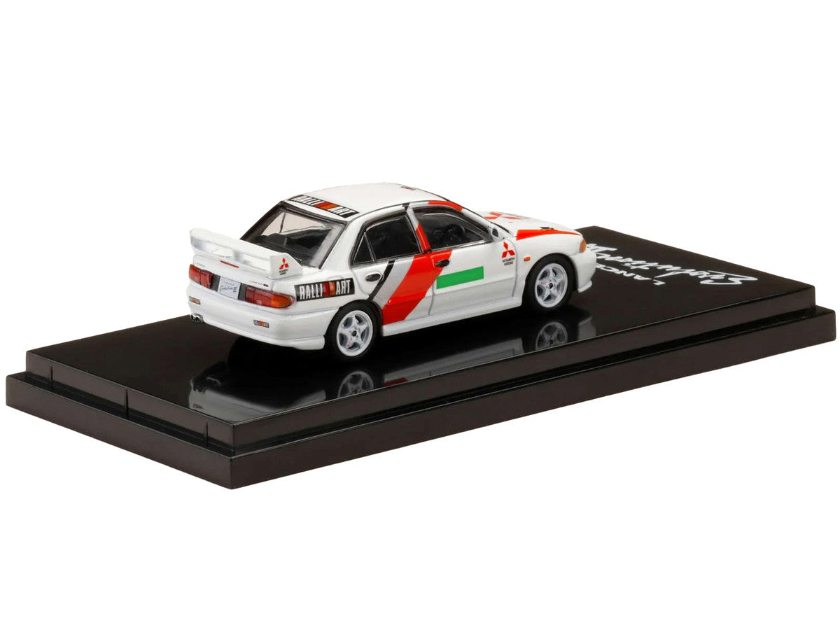 Mitsubishi Lancer RS Evolution III RHD (Right Hand Drive) Scortia White "Groupe A Promotion" 1/64 Diecast Model Car by Hobby Japan-1