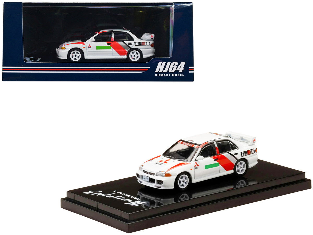 Mitsubishi Lancer RS Evolution III RHD (Right Hand Drive) Scortia White "Groupe A Promotion" 1/64 Diecast Model Car by Hobby Japan-0