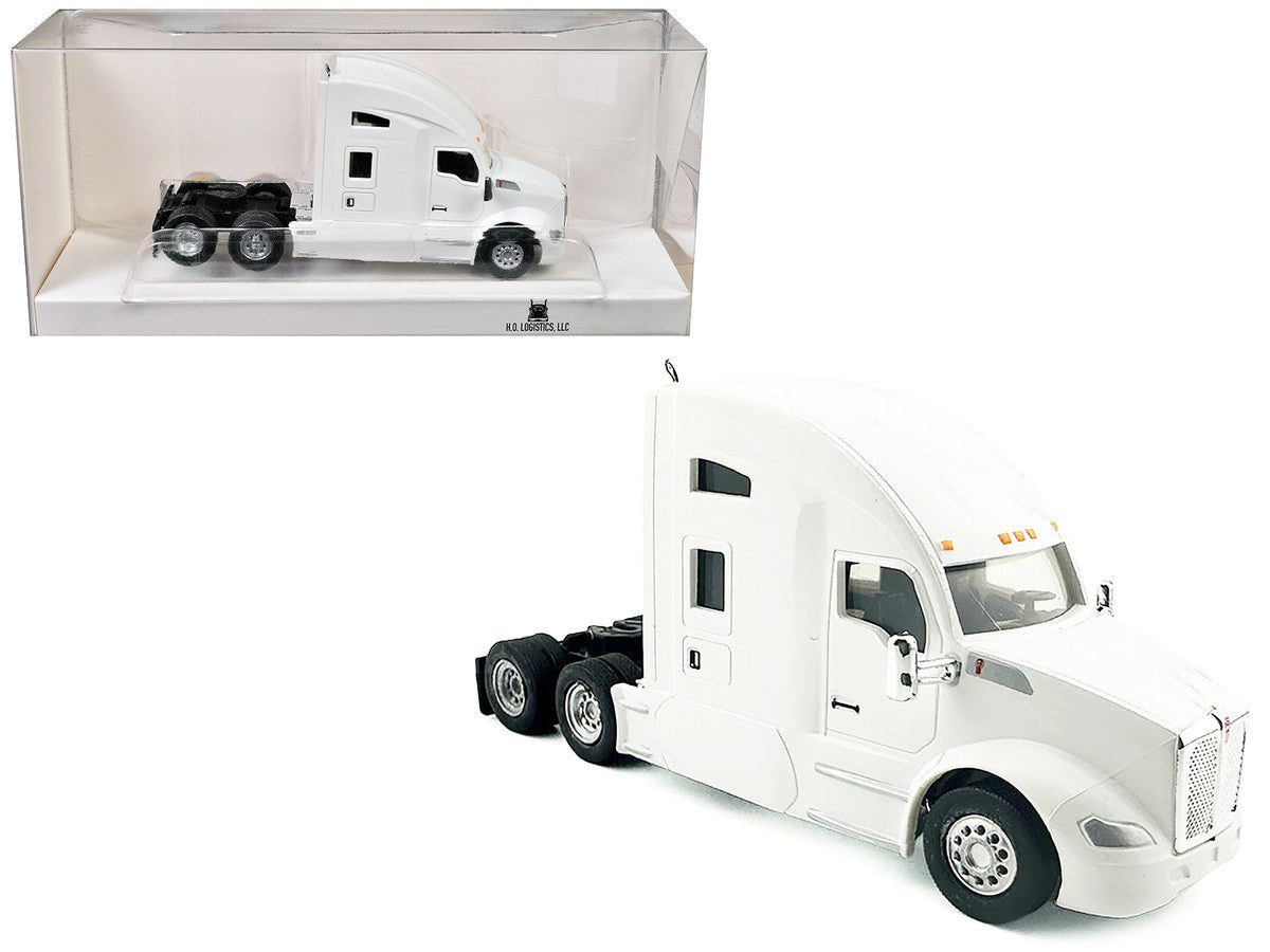 Kenworth T680 Sleeper Cab White 1/87 (HO) Plastic Model Car by HO Logistics-2