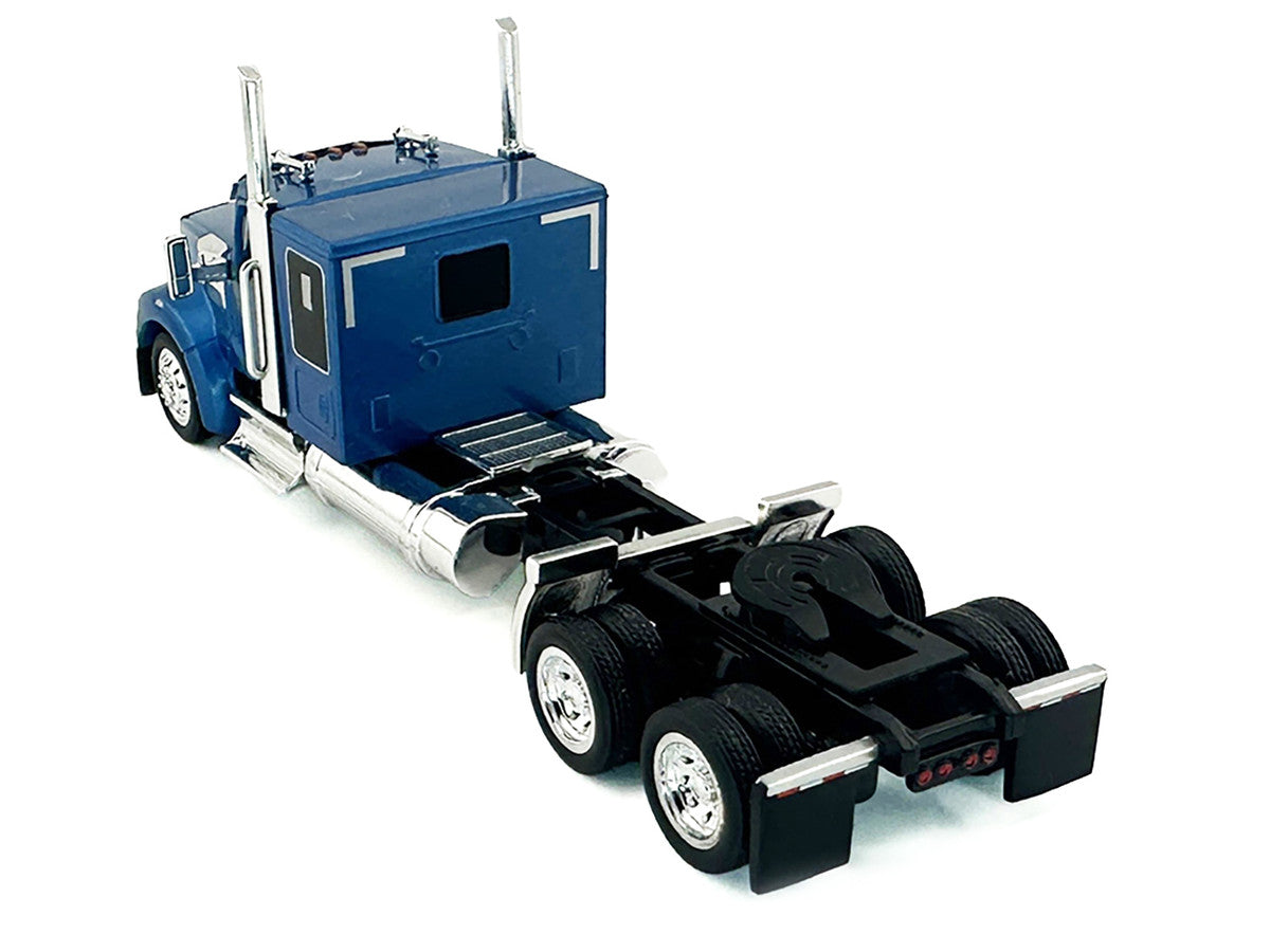 Kenworth W990 with Flat Top Sleeper Cab Blue Metallic 1/87 (HO) Plastic Model Car by HO Logistics 2