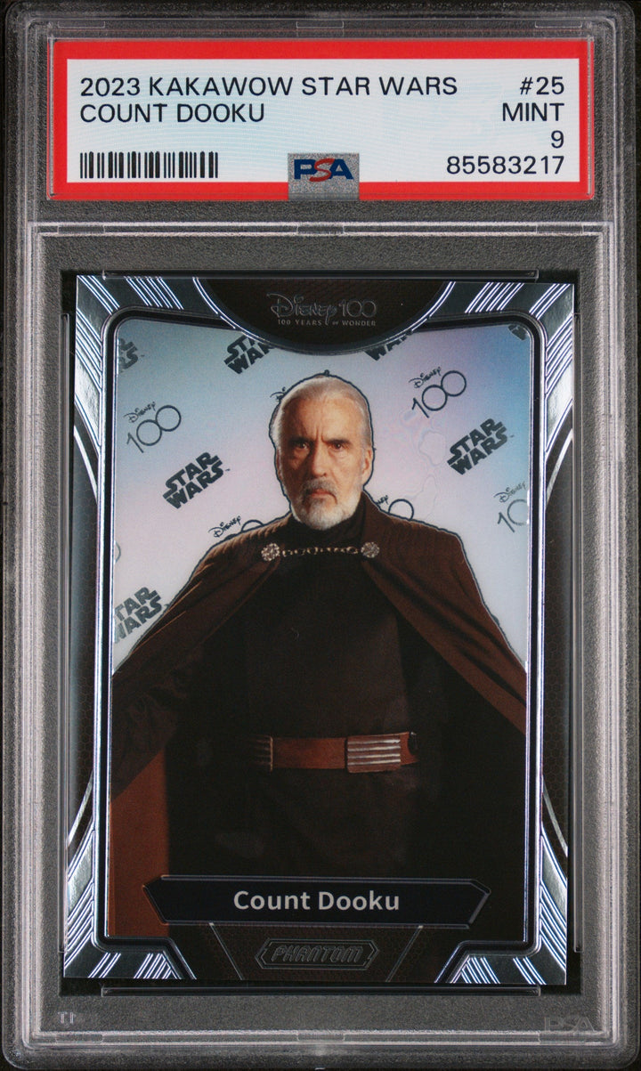 2023 KAKAWOW PHANTOM DISNEY 100 STAR WARS COUNT DOOKU  #25 - PSA 9