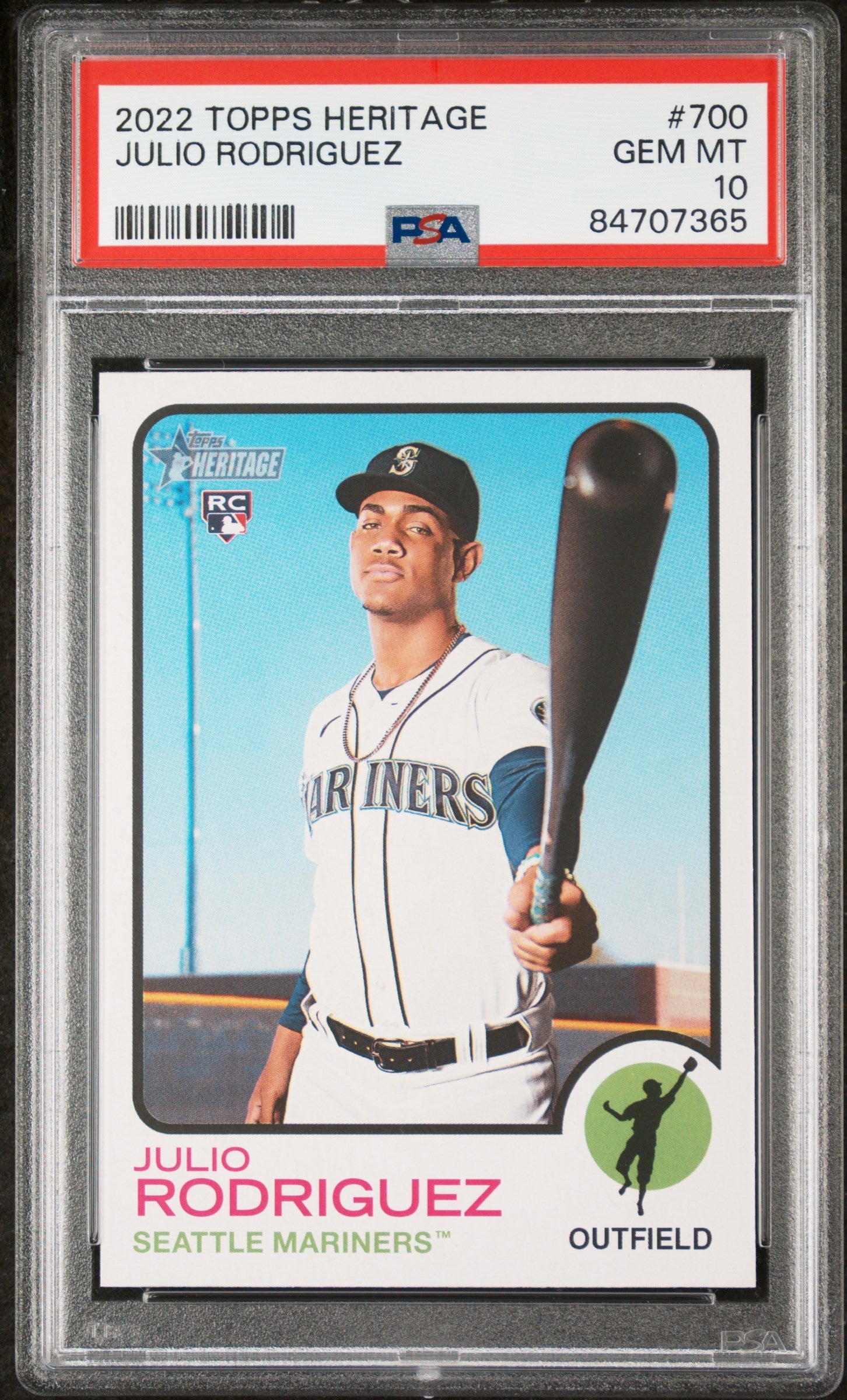 2022 TOPPS HERITAGE JULIO RODRIGUEZ  #700 - PSA 10 ROOKIE CARD