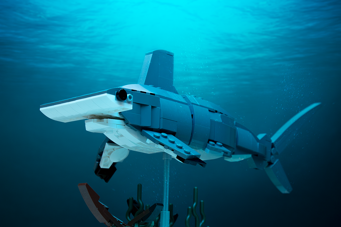 Hammerhead Shark Building Set made with LEGO parts - B3 Customs 4