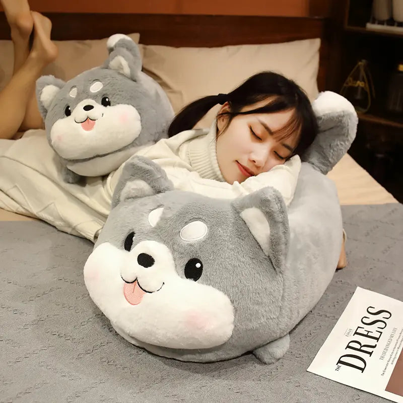 Husky Plush Throw Pillow Toy by Plushy Planet 3