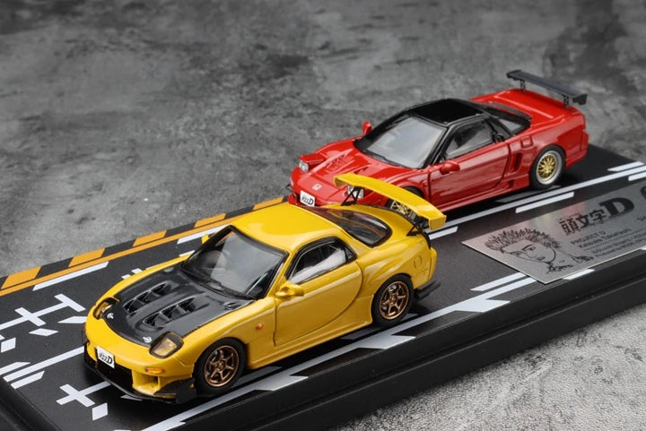 Mazda RX7 vs Honda NSX NA1 2 Piece Car Set Collector Edition 1:64 Scale Diecast Model with Diorama by Hi-Story