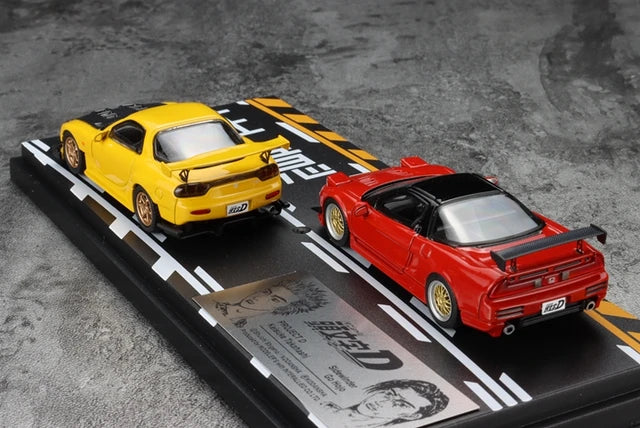 Mazda RX7 vs Honda NSX NA1 2 Piece Car Set Collector Edition 1:64 Scale Diecast Model with Diorama by Hi-Story Diorama View