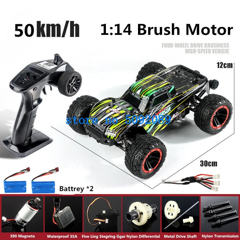 High-Speed 1:14 Brushless 4WD RC Drift Truck - 80KM/H Off-Road Adventure-9
