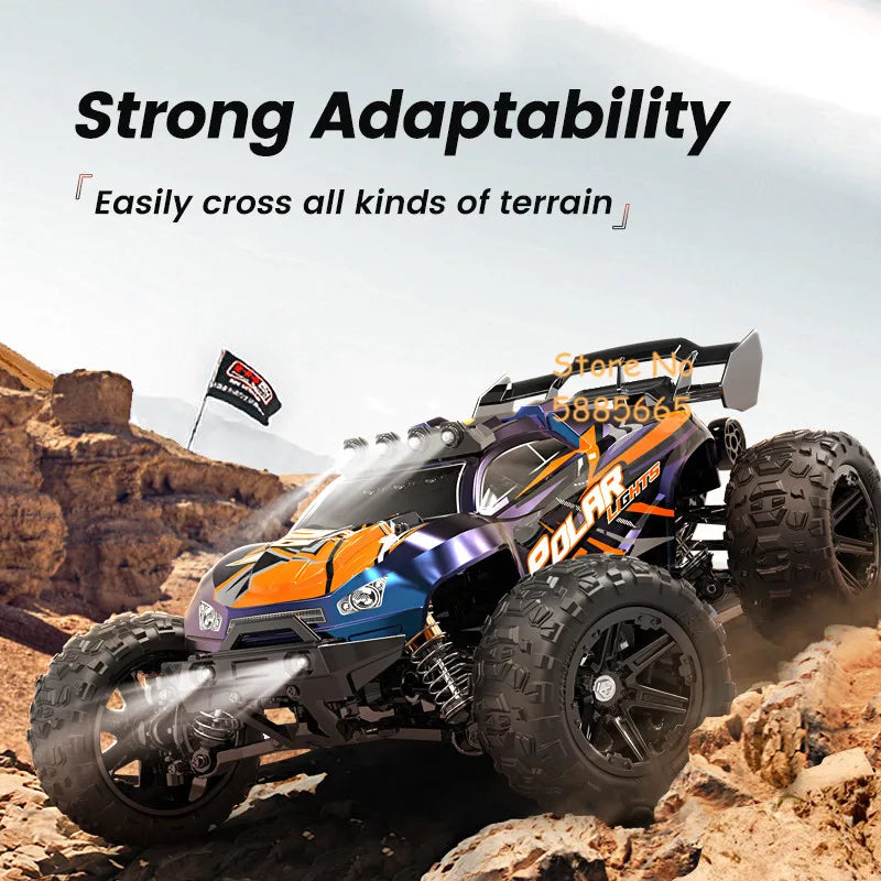 High-Speed 1:14 Brushless RC Off-Road Car with LED Lights & Waterproof Design-3