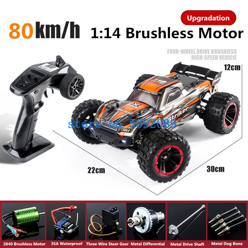 High-Speed 1:14 Metal RC Drift Car - Waterproof & All-Terrain Fun-4