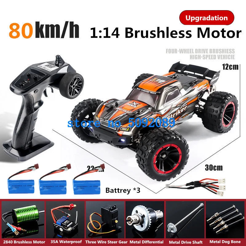 High-Speed 1:14 Metal RC Drift Car - Waterproof & All-Terrain Fun-14