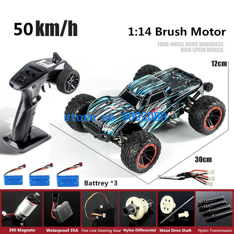 High-Speed 1:14 Metal RC Drift Car - Waterproof & All-Terrain Fun-6