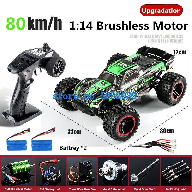 High-Speed 1:14 Metal RC Drift Car - Waterproof & All-Terrain Fun-8