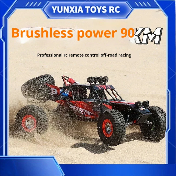 High-speed 4WD brushless RC climbing truck with off-road tires