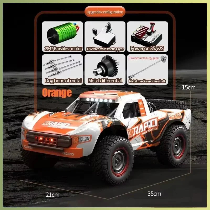 High-Speed JJRC Q130 1:16 4WD RC Car with Brushless Motor & Lights-3