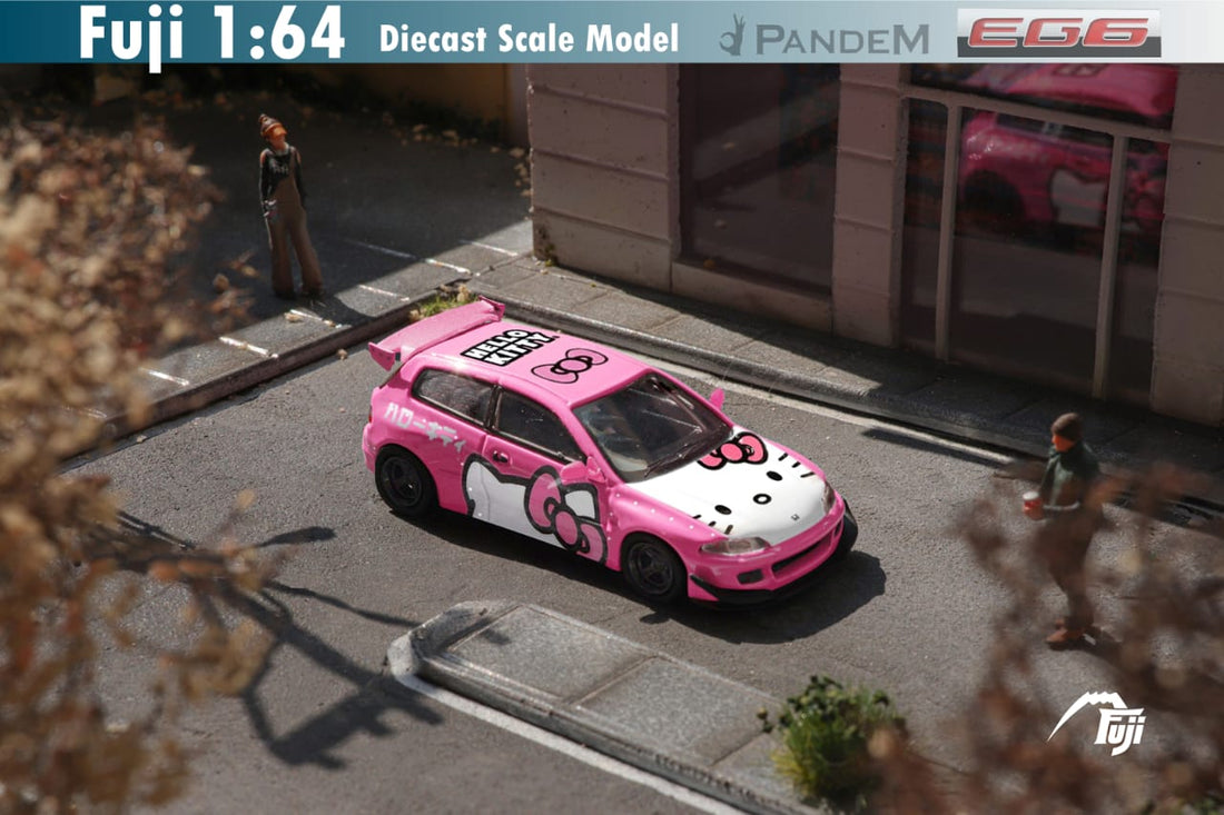 Honda Civic Pandem EG6 Rocket Bunny Hello Kitty 1:64 Scale Diecast Model by Fuji