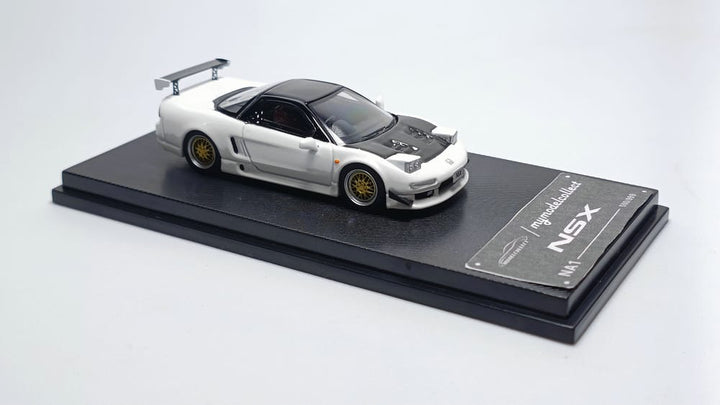 Honda NSX NA1 White Carbon  1:64 Scale Diecast Model by Model Collect Front Display View