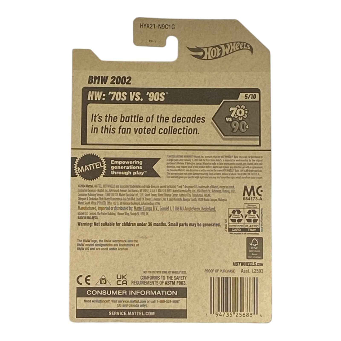 Hot Wheels BMW 2002 - HW: '70s VS '90s Series 5/10 2