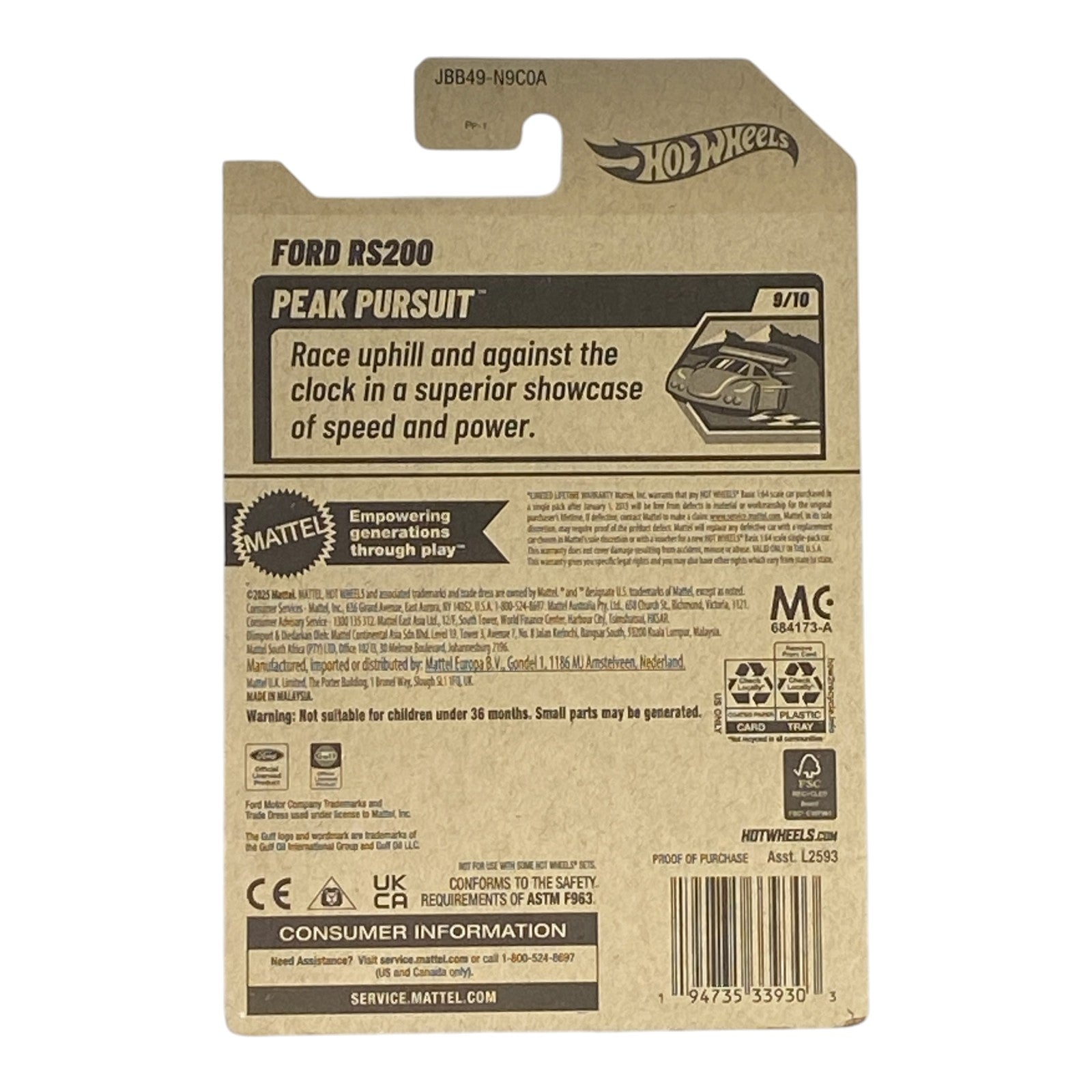 Hot Wheels Ford RS200 - Peak Pursuit Series 9/10 2